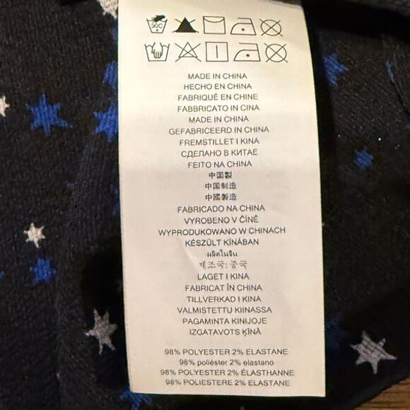 NWOT Michael Kors Shooting Star Bell Sleeve Tunic Top Black Silver and Blue Sm - Picture 12 of 16